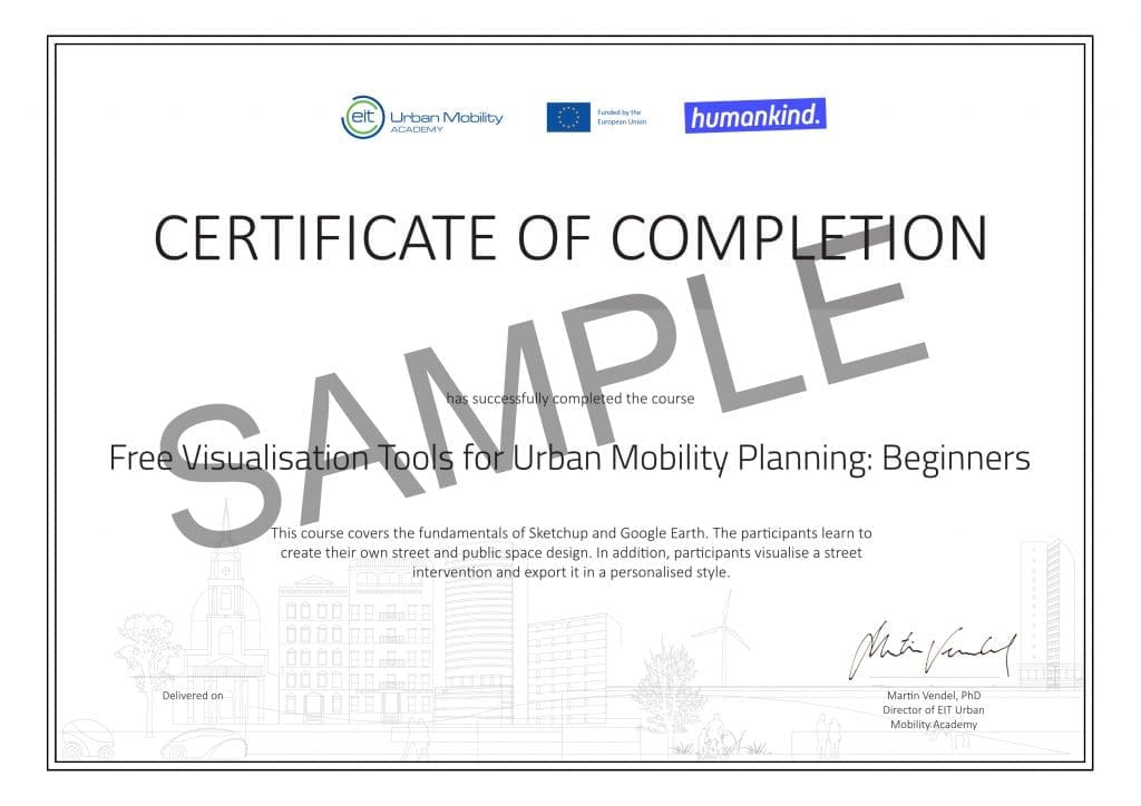 Certificate - Free Visualisation Tools for Urban Mobility Planning: Beginners