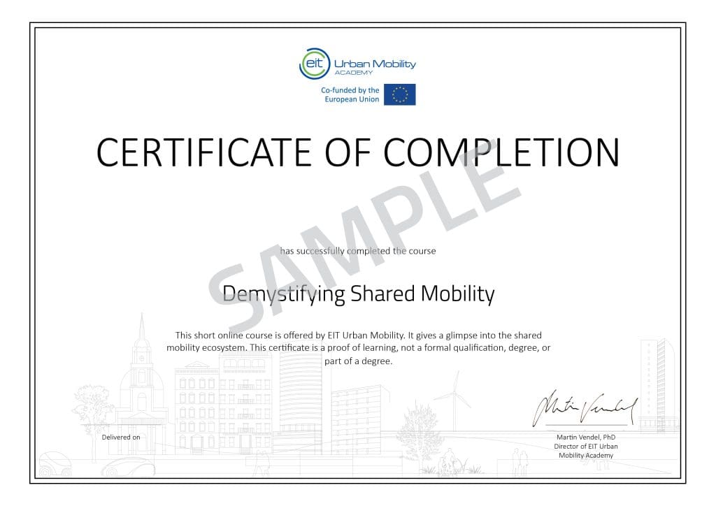 Certificate - Demystifying Shared Mobility