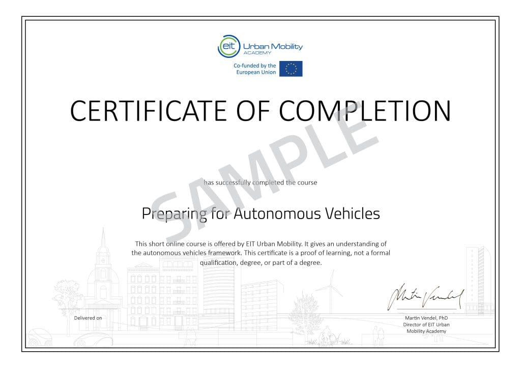 Certificate - Preparing for Autonomous Vehicles