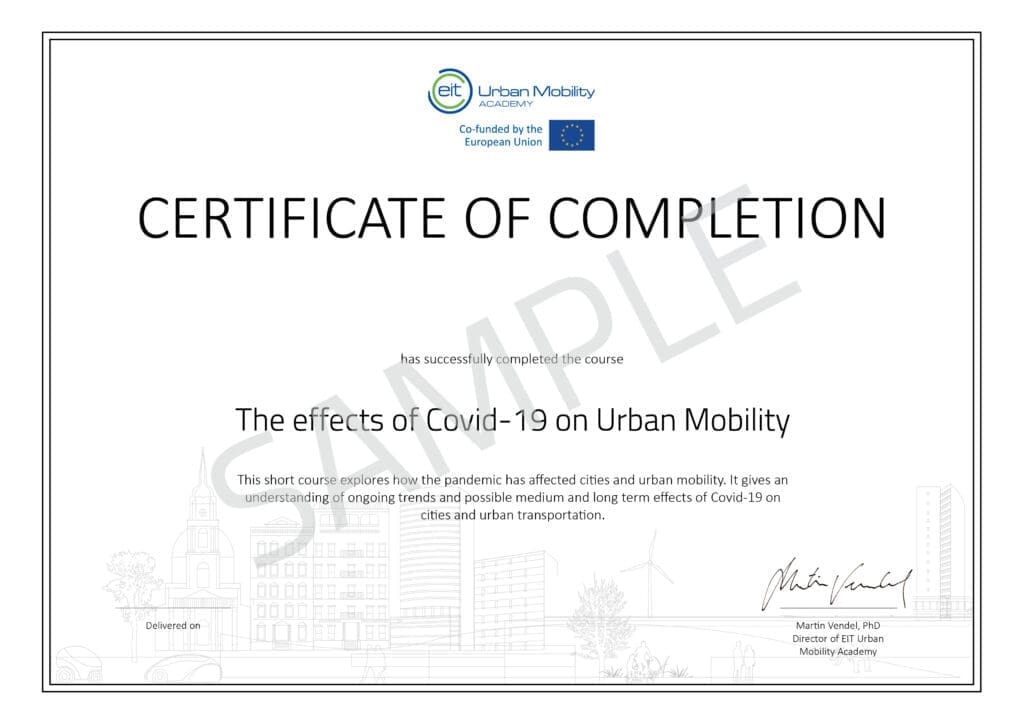 Certificate - The effects of Covid-19 on Urban Mobility