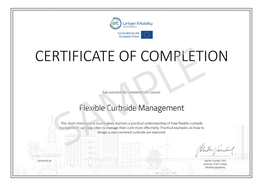 Certificate - Flexible Curbside Management