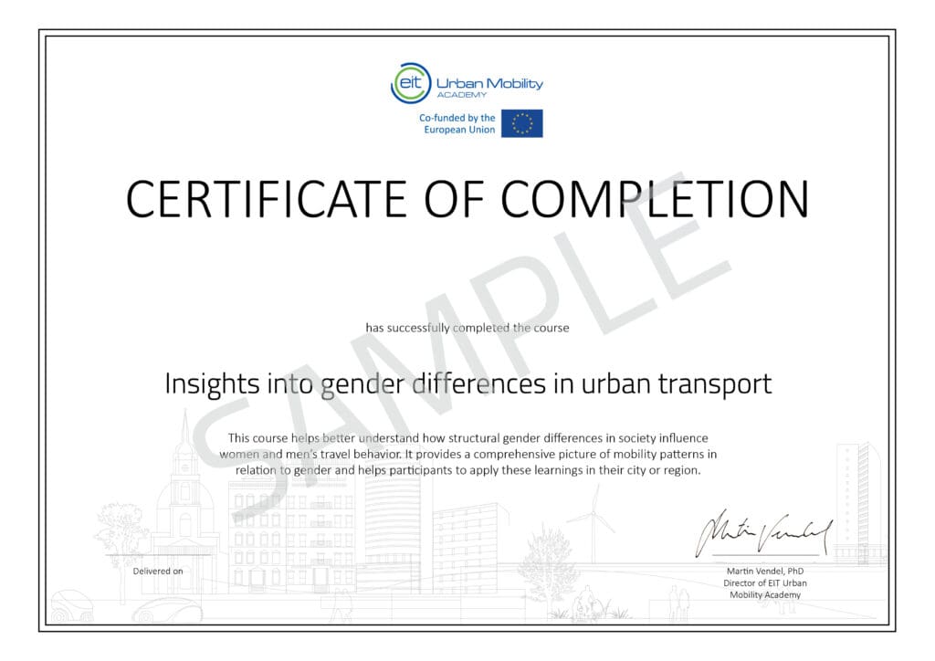 Certificate - Insights into gender differences in urban transport