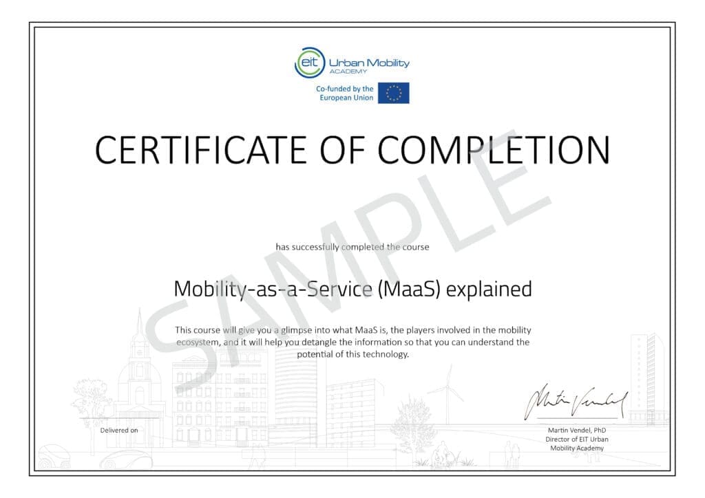 Certificate - Mobility-as-a-Service (MaaS) explained