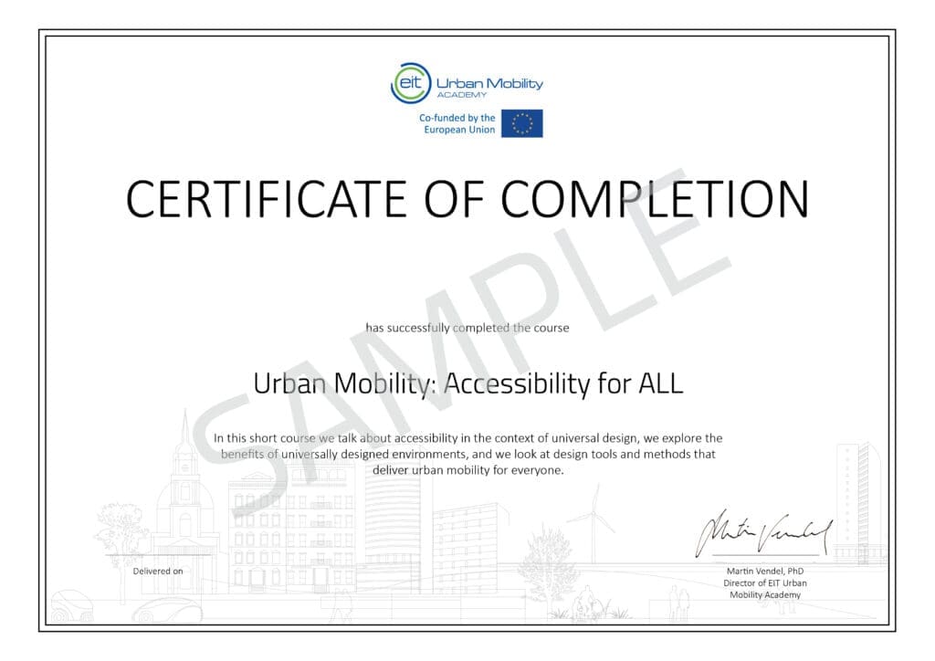 Certificate - Urban Mobility: Accessibility for ALL