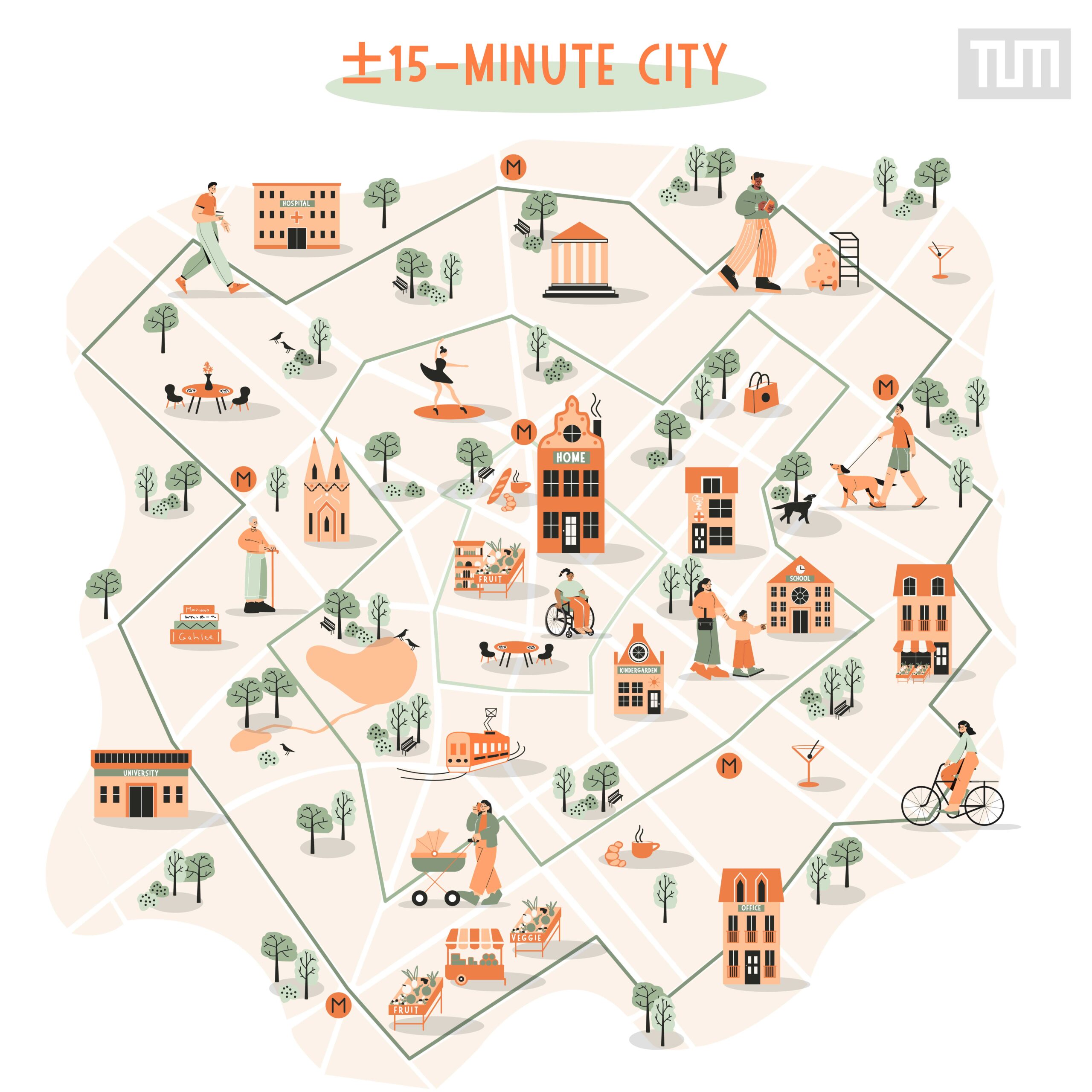15 min city map