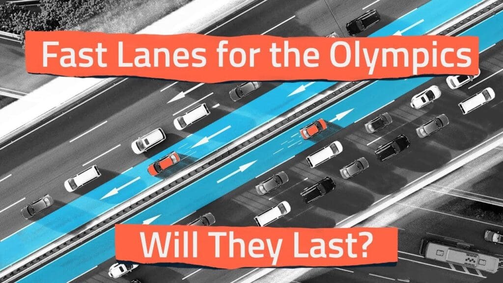 How did the Olympic lanes improve taxi journeys in Paris?